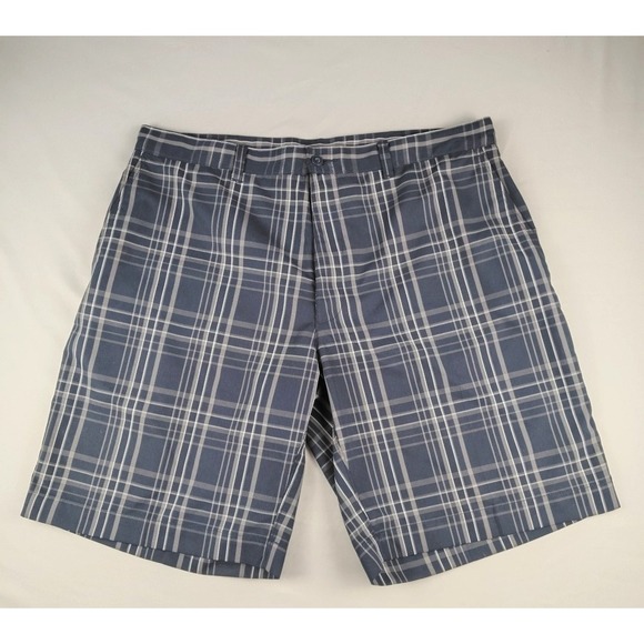 PGA Tour Other - PGA TOUR Golf Shorts Men's 36 Blue Plaid Performance Flat Front Casual Travel